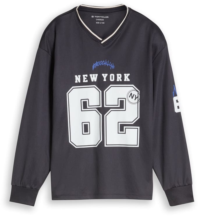 Tom Tailor - Oversized trui met lange mouwen - Maat 164 - coal grey