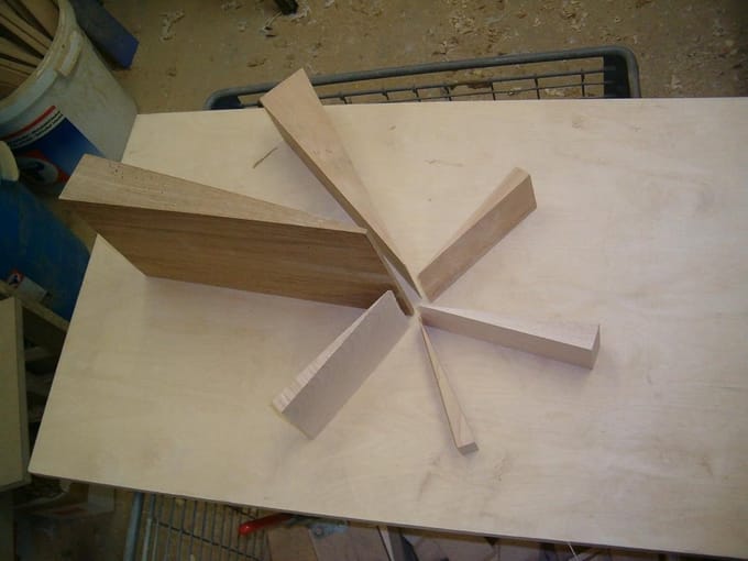 50 hardhouten wiggen 65 x 20 x 11 mm