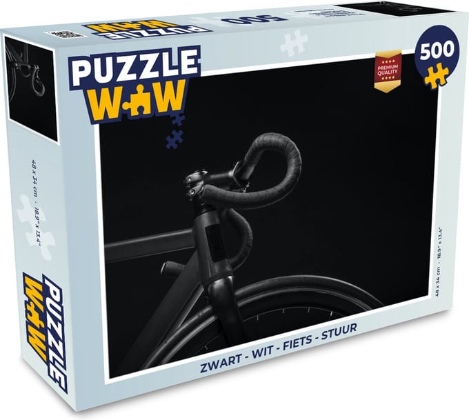 Puzzel Fiets - Stuur - Zwart - Wit - Legpuzzel - Puzzel 500 stukjes