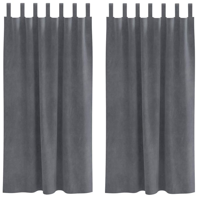 vidaXL - Gordijnen - 2 - st - Lichtgrijs - 140 - x - 175 - cm - fluweel