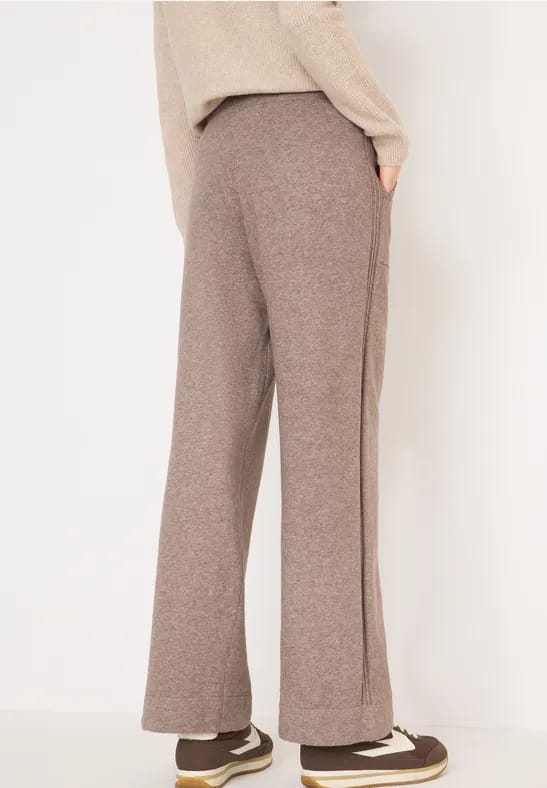 Gebreide broek met wijde pijpen