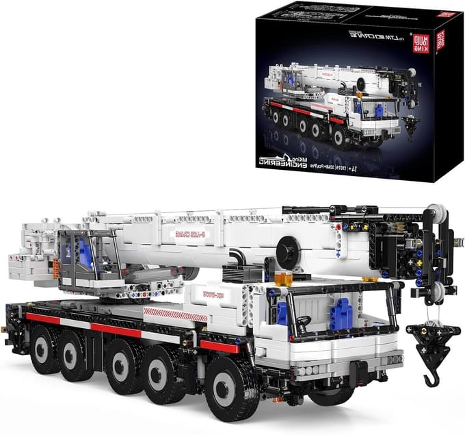 Bouwstenen Kraan - Techniek Model - Creatief Bouwen - Met 8 Motoren - 3248 Stukken - Wit