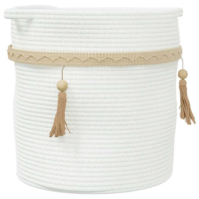 vidaXL - Opbergmand - Ø - 38x36 - cm - katoen - wit