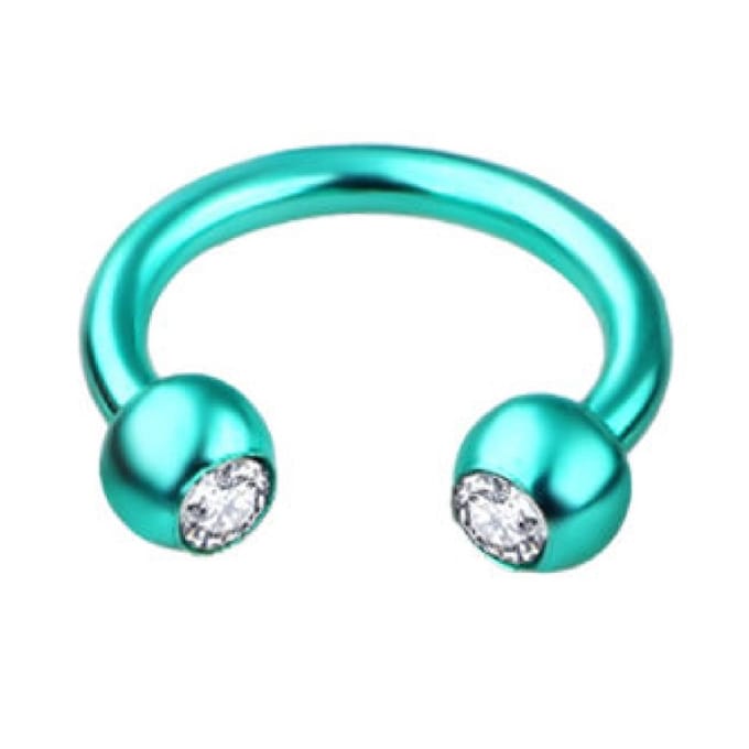 Groen Met Steentjes - Neus / Septum / Helix Piercing
