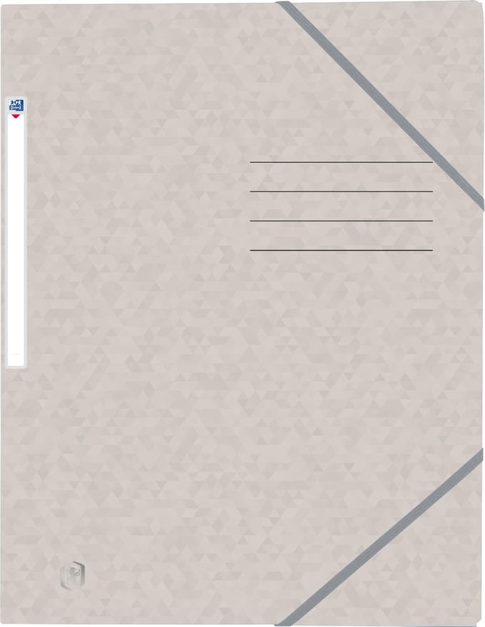 Oxford Top File + - elastomap - 3 kleppen - elastiek - A4 - beige - pak 10 stuks