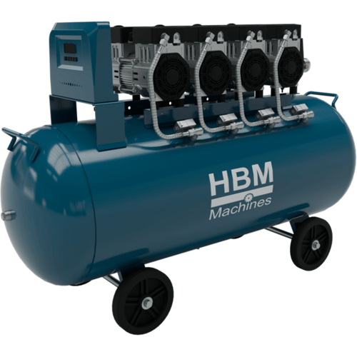 HBM olievrije stille compressor, 200 liter, 8 bar, 4 pk
