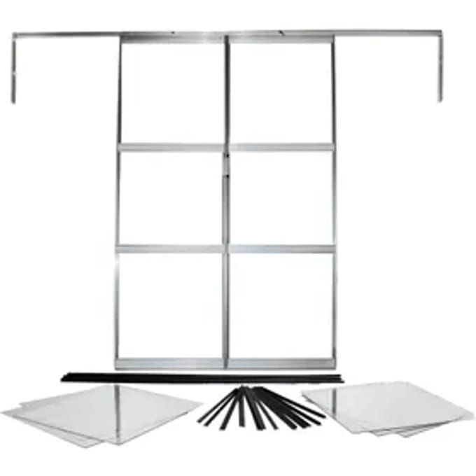 Vitavia Kit Voor Dubbele Schuifdeur Voor Sirius Broeikas Geanodiseerd Aluminium
