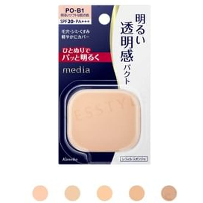 Kanebo - Media Bright Up Foundation SPF 20 PA+++ OC-E1 - 11.5g Refill