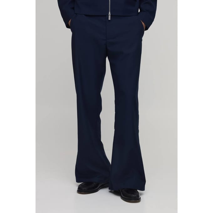 Wijdvallende Getailleerde Co-ord Broek | Navy | Size 36