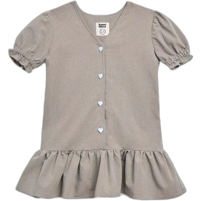Meisjesjurk met ruches Happymess Vichy