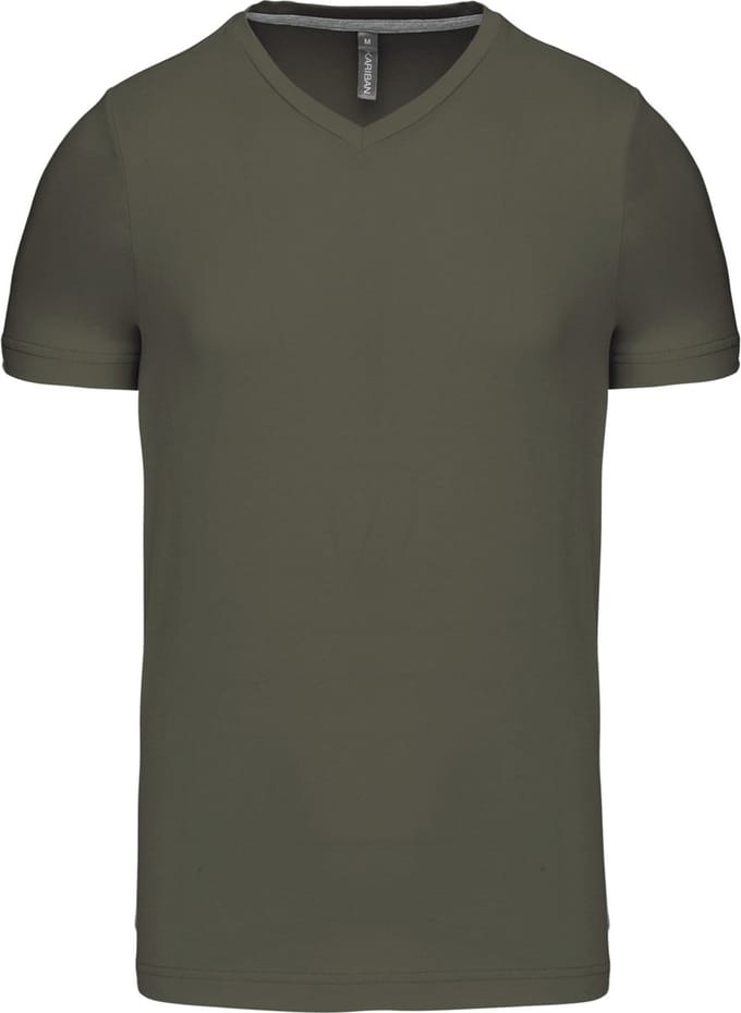 Kariban T-shirt V-hals korte mouwen K357 - Dark Khaki - 4XL