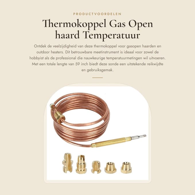 Dailygoody - Thermokoppel Gas Open haard - Temperatuur Sensing Sonde