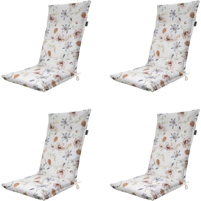 Madison - Tuinstoelkussen Hoge Rug Florina natural - Ca. 123x50 cm - Set van 4