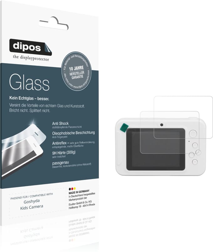 dipos – 2x Matte Pantserfolie geschikt voor Goshyda Kids Camera | 9H Screenprotector