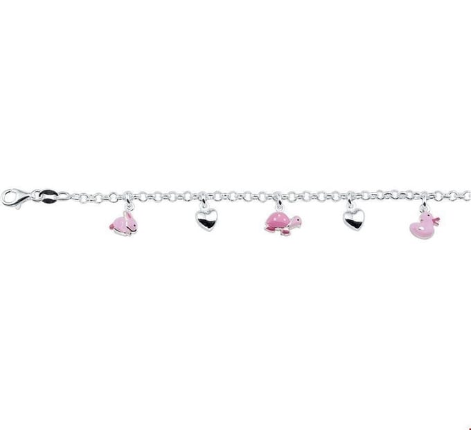 Zilveren Armband hart en dieren 3 1016834