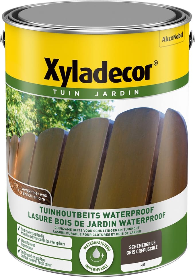 Xyladecor - Tuinhoutbeits Waterproof - Schemergrijs - 5 L