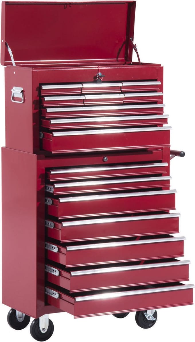 HOMCOM mobiele gereedschapswagen - werkplaatswagen - 61,5x33x113 cm