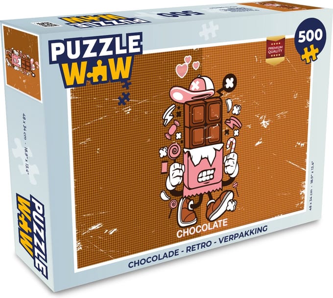 Puzzel Chocolade - Retro - Verpakking - Legpuzzel - Puzzel 500 stukjes