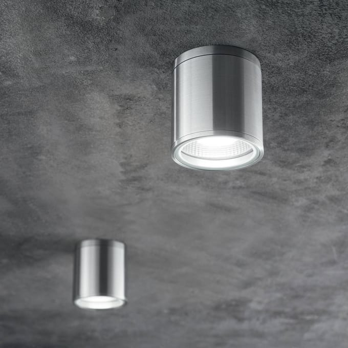 Ideal Lux plafondlamp Gun, aluminiumgrijs, IP44, GU10
