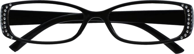 Zwarte Diamonte Stijl Lezers Ontwerper Stijl Vrouwen Dames UVR093BK +2,00