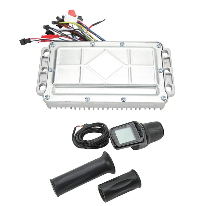 48V 60V 1000W Sinusgolf Borstelloze Motorcontroller 3 Modi met LCD-paneel Draaigashendel gray