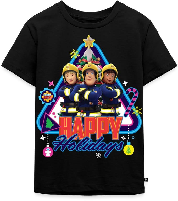 Brandweerman Sam™ Fijne Feestdagen Van Het Team Premium T Shirt Kinderen