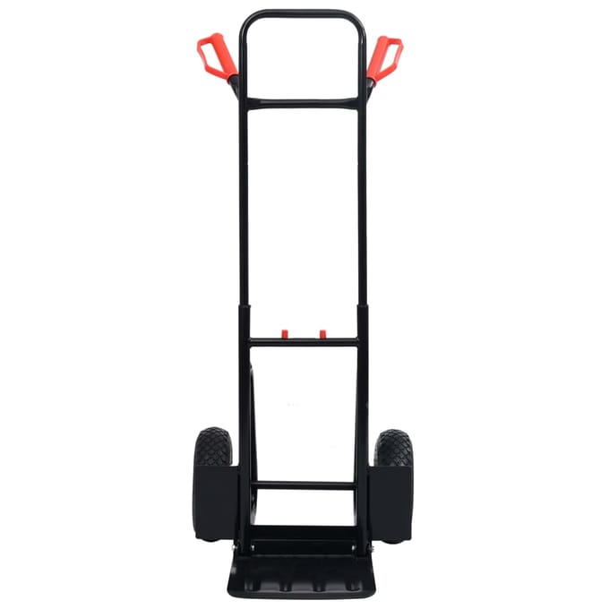 vidaXL - Steekwagen - telescopisch - 200 - kg - zwart - en - rood