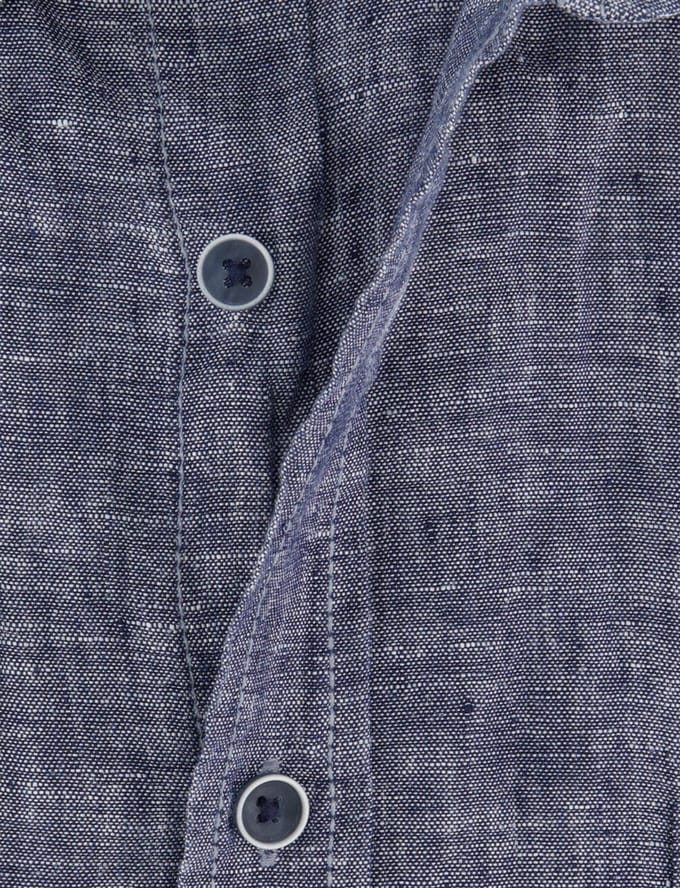 Linnen Overhemd Casa Moda blauw Casual Fit