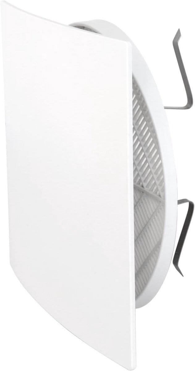 Ventilatierooster 166 x 166 mm van kunststof met veren, wit