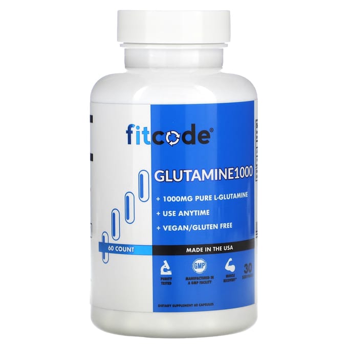 fitcode, Glutamine1000, 1 000 mg, 60 gélules (500 mg par capsule)