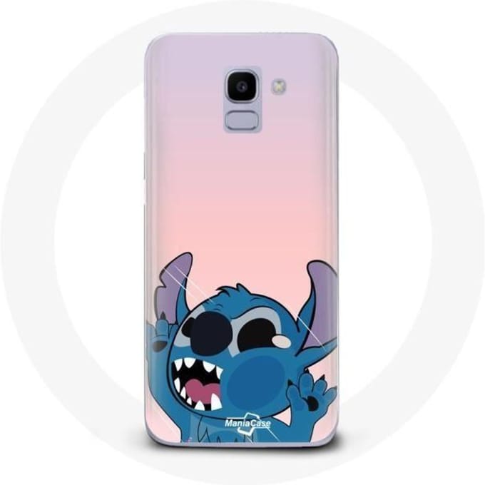 Coque - Samsung - Galaxy A6 2018 - Souple - Rose - Stitch le Nez en l'air rose
