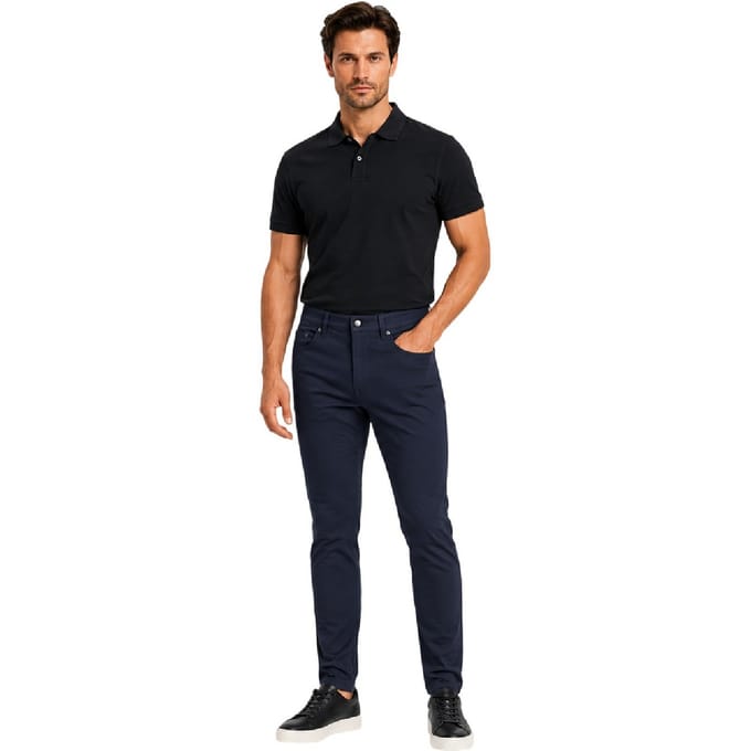 Boss Taber effen slim-fit herenjeans (Marine)