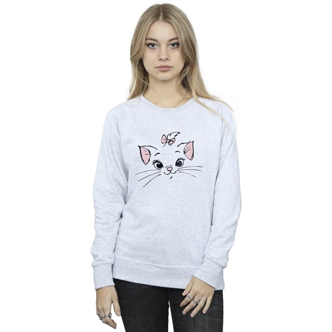 Disney Dames/Dames Classics Marie Face Pocket Sweatshirt (Sportgrijs)