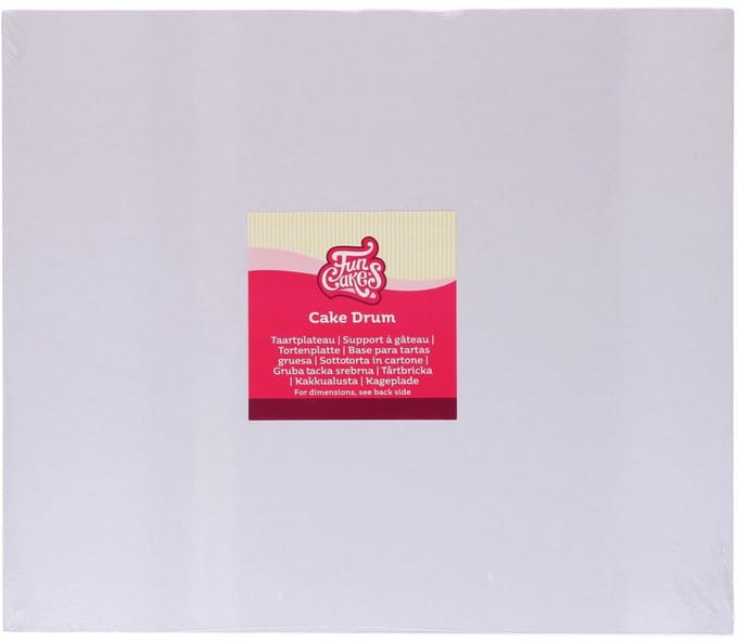 FunCakes Cake Drum Rechthoek - Wit - 45x35 cm / 12 mm - Taartonderlegger - Taartkarton