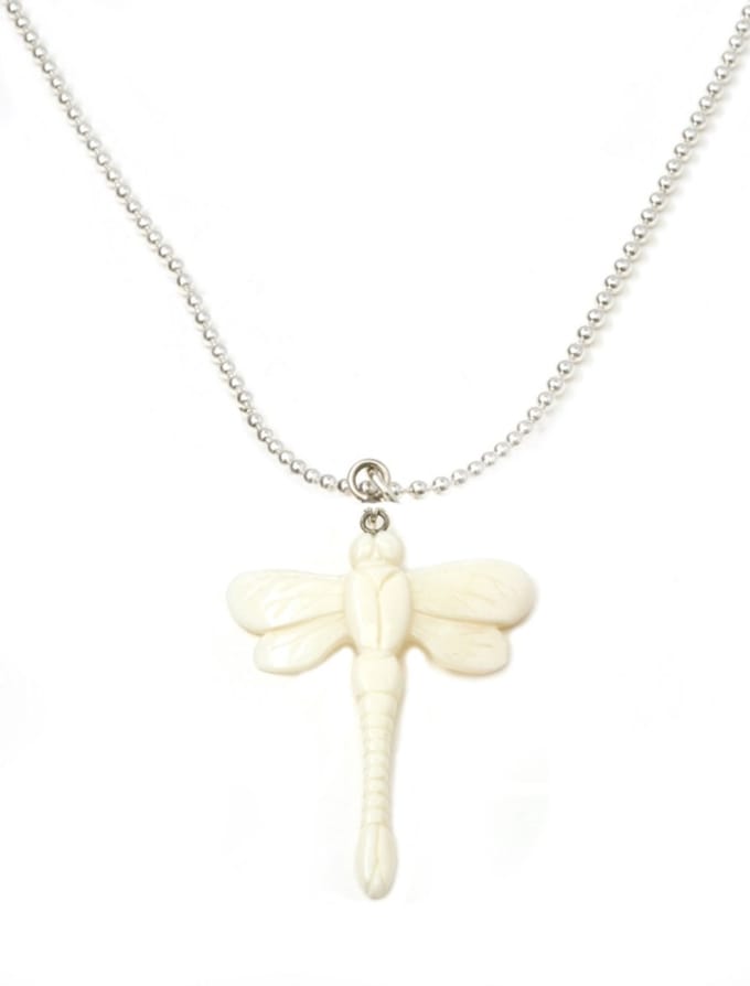 Heaven Eleven KIDS - Meisjes - ketting - ballchain - rvs - libel - bone