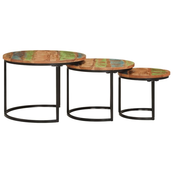 vidaXL - Tafeltjesset - 3 - st - massief - gerecycled - hout