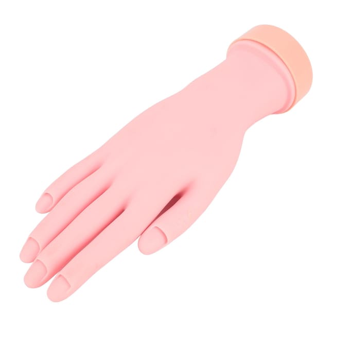 Manicure Oefenhand Model Ingebouwde Nagelgroeven Buigbare Nageltips Art Trainer Hand voor Requisieten pink