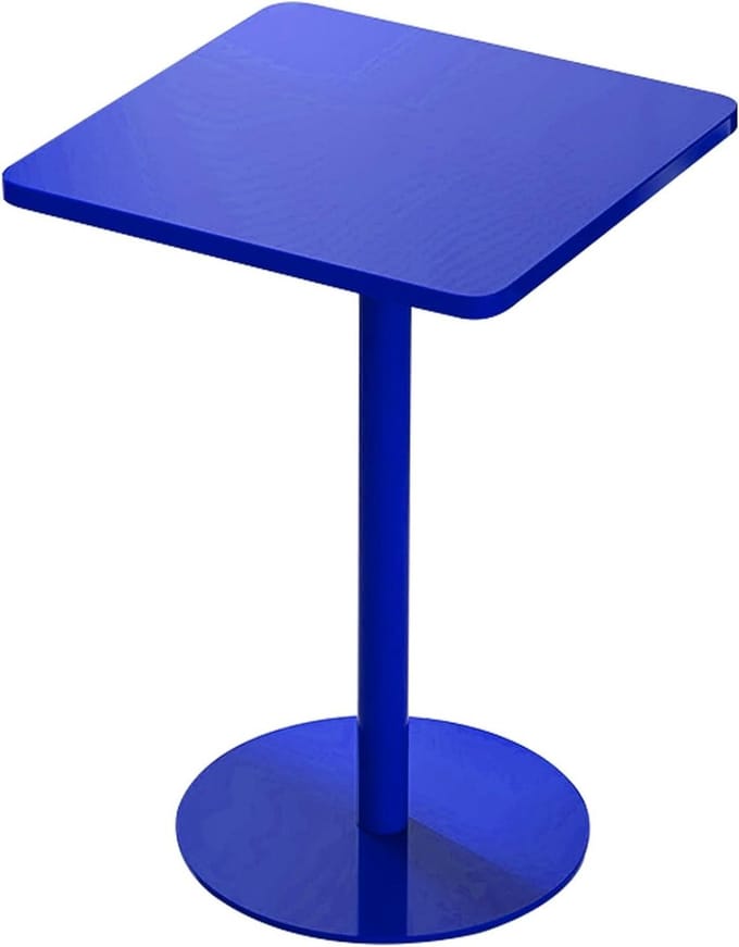Bartafel Vierkant - Eettafel Pub - Ruimtebesparend Zitten - Waterdicht Duurzaam - 60x60x72 cm - Blauw