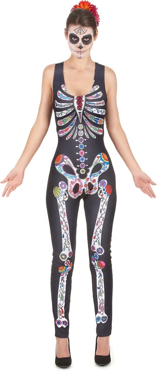 Vegaoo - Dia de los Muertos skelet pak voor vrouwen