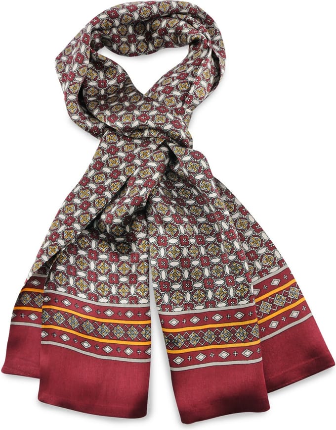 We Love Ties - Sjaals - Herensjaal Bellissimo rosso - rood / grijs / geel / wit
