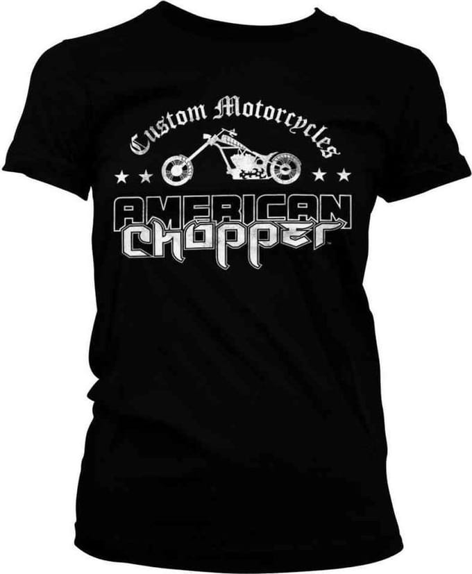 American Chopper Dames Tshirt -L- Washed Logo Zwart