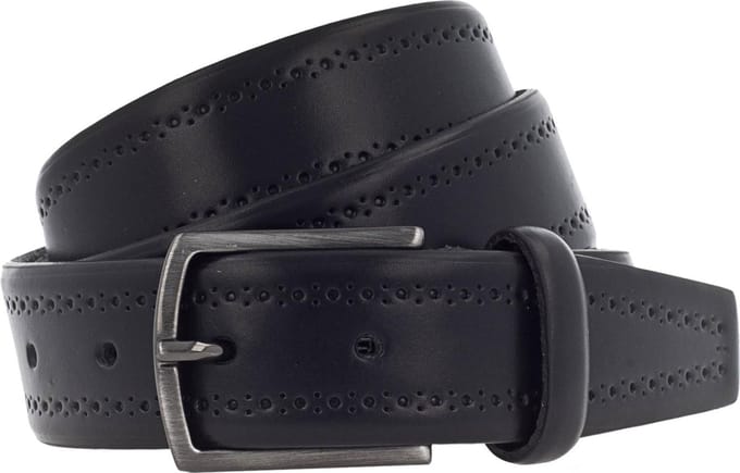 Vanzetti Leren Riem Leather Belt W100 Black Zwart