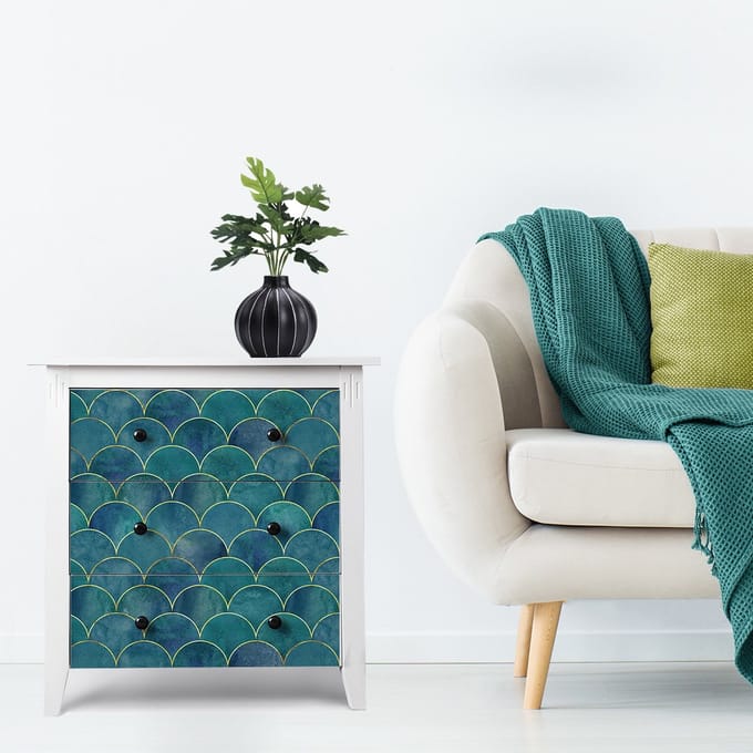 Scandinavische meubelsticker met afbeelding van een indiaanse vrouw, 40 x 60 cm
