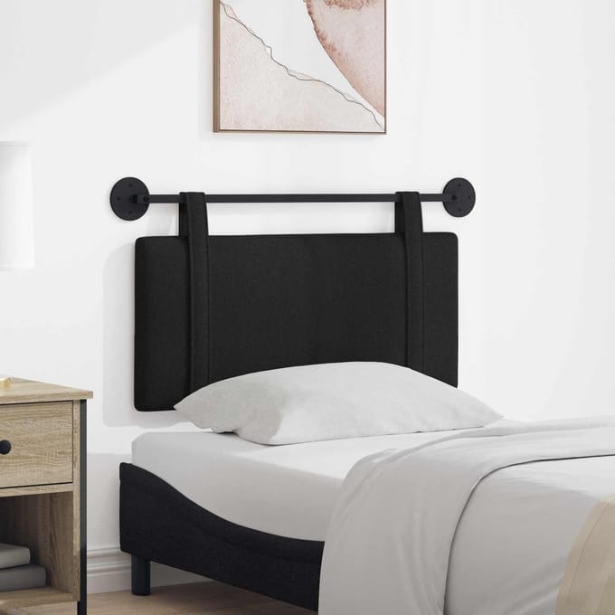 vidaXL - Hangend - hoofdbord - Zwart - Stof