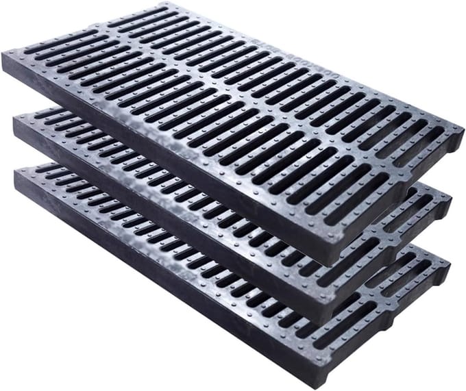 Betonroosters - Afvoerroosters Drainage - Landschapsdrainage - Polymer Plastic - 50 x 10 x 2 cm - Grijs
