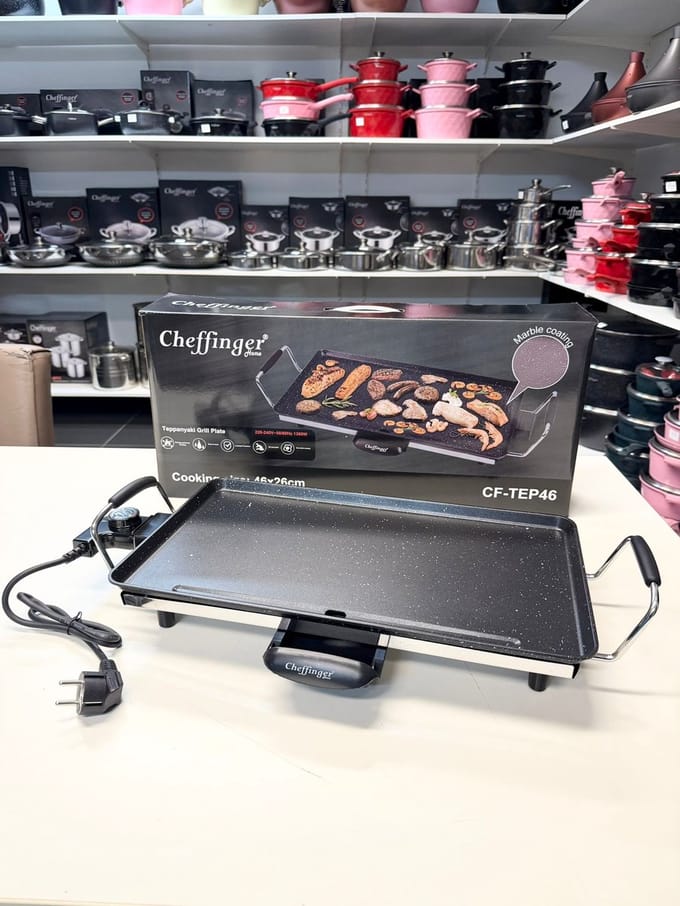Cheffinger Teppanyaki Grillplaat - 46cm - 1360W - Gourmet - Tafelgrill