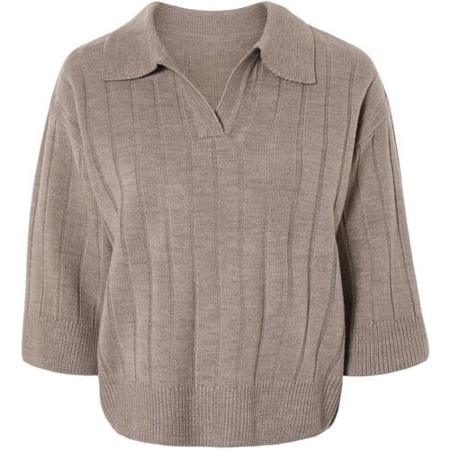ESMARA Dames gebreide trui, casual pasvorm (Beige, XS (32/34))