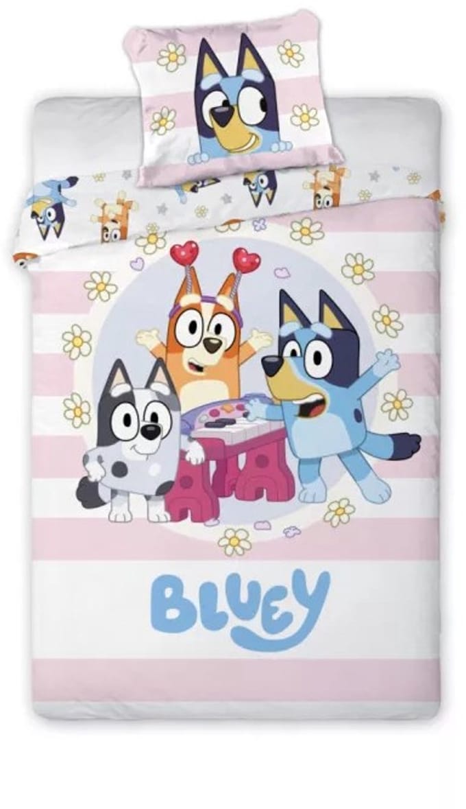 Bluey Dekbedovertrek playing piano 140 x 200 cm - katoen