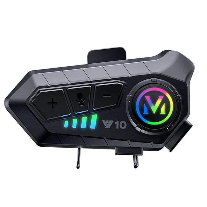 Motorhelm BT-headset, draadloze waterdichte handsfree ruisonderdrukking BT 5.3-intercom Hard Mic zwart