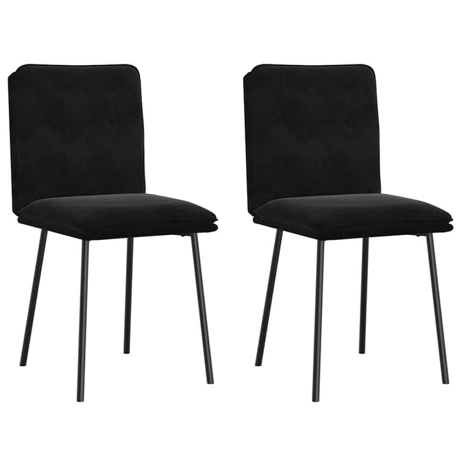 vidaXL - Eetkamerstoelen - 2 - st - fluweel - zwart